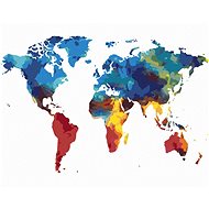 Zuty - Painting by Numbers - colourful World Map Iii, 80X100 Cm, Canvas+Frame - Painting by Numbers
