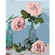 Zuty - Painting by Numbers - Three Pink Roses, 40X50 Cm, Canvas+Frame - Painting by Numbers