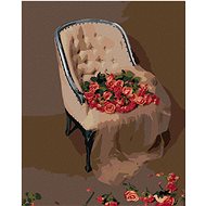 Zuty - Painting by Numbers - Rose on Velvet Chair, 40X50 Cm, Canvas+Frame - Painting by Numbers