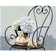Zuty - Painting by Numbers - Hydrangea in a Vase on a Chair, 80X100 Cm, Canvas+Frame - Painting by Numbers