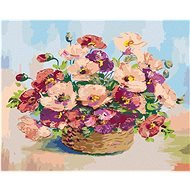 Zuty - Painting by Numbers - Wicker Basket of Poppy, 80X100 Cm, Canvas+Frame - Painting by Numbers