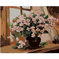 Zuty - Painting by Numbers - Rich Flowers in a Vase on a Table, 40X50 Cm, Canvas+Frame - Painting by Numbers