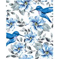Zuty - Painting by Numbers - Blue Flowers and Hummingbirds, 40X50 Cm, Canvas+Frame - Painting by Numbers
