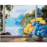 Zuty - Painting by Numbers - Bouquet of Spring Flowers by the Window, 80X100 Cm, Canvas+Frame - Painting by Numbers