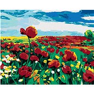 Zuty - Painting By Numbers - Wolf Poppy In The Field, 40X50 Cm, Canvas+Frame - Painting by Numbers
