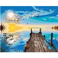 Zuty - Painting by Numbers - Morning on the Pier by the Lake, 80X100 Cm, Canvas+Frame - Painting by Numbers