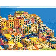 Zuty - Painting by Numbers - Houses in Cinque Terre National Park, 80X100 Cm, Canvas+Frame - Painting by Numbers