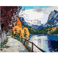 Zuty - Painting by Numbers - Autumn Scene of Lake Vorderer, 40X50 Cm, Canvas+Frame - Painting by Numbers
