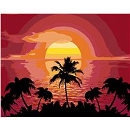 Zuty - Painting by Numbers - Sun And Palms, 40X50 Cm, Canvas+Frame - Painting by Numbers