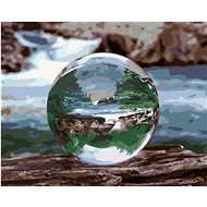 Zuty - Painting by Numbers - Crystal Ball with Waterfall Reflection, 80X100 Cm, Canvas+Frame - Painting by Numbers