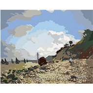 Zuty - Painting by Numbers - Beach in Honfleur (Claude Monet), 40X50 Cm, Canvas+Frame - Painting by Numbers