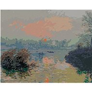 Zuty - Painting by Numbers - Le Coucher De Soleil Sur La Seine (Claude Monet), 40X50 Cm, Canvas+Fram - Painting by Numbers