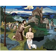 Zuty - Painting by Numbers - The Baptism of Christ (Joachim Patinir), 80X100 Cm, Canvas+Frame - Painting by Numbers