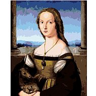 Zuty - Painting by Numbers - Lady With Unicorn (Raffaello Santi), 40X50 Cm, Canvas+Frame - Painting by Numbers