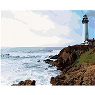 Zuty - Painting by Numbers - Lighthouse on Rock and Waves, 80X100 Cm, Canvas+Frame - Painting by Numbers