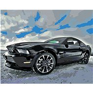 Zuty - Painting by Numbers - Sports Black Car, 80X100 Cm, Canvas+Frame - Painting by Numbers