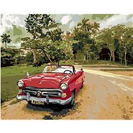 Zuty - Painting by Numbers - Red Car on the Road, 40X50 Cm, Canvas+Frame - Painting by Numbers