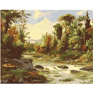 Zuty - Painting by Numbers - River in Autumn Forest, 40X50 Cm, Canvas+Frame - Painting by Numbers