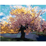 Zuty - Painting by Numbers - Sakura At The Stream, 40X50 Cm, Canvas+Frame - Painting by Numbers