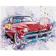 Zuty - Painting by Numbers - Red Painted Car, 40X50 Cm, Canvas+Frame - Painting by Numbers