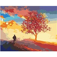 Zuty - Painting By Numbers - Tree At The Very Top Of The Hill, 40X50 Cm, Canvas+Frame - Painting by Numbers