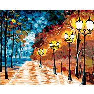 Zuty - Painting by Numbers - Lone Lighted Park, 40X50 Cm, Canvas+Frame - Painting by Numbers