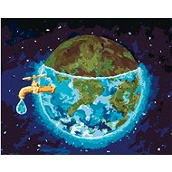 Zuty - Painting by Numbers - Saving Water on Earth, 40X50 Cm, Canvas+Frame - Painting by Numbers
