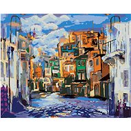 Zuty - Painting by Numbers - Inclement Weather in a Small Town, 40X50 Cm, Canvas+Frame - Painting by Numbers