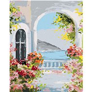 Zuty - Painting by Numbers - Summer House by the Sea, 40X50 Cm, Canvas+Frame - Painting by Numbers