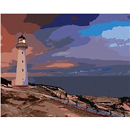 Zuty - Painting by Numbers - White Lighthouse by the Sea, 40X50 Cm, Canvas+Frame - Painting by Numbers