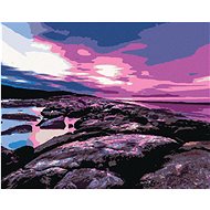 Zuty - Painting by Numbers - Shining Sunset Over Stones, 40X50 Cm, Canvas+Frame - Painting by Numbers