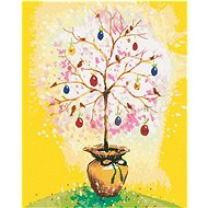 Zuty - Painting by Numbers - Easter Tree with Eggs, 40X50 Cm, Canvas+Frame - Painting by Numbers