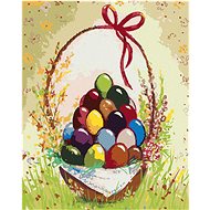Zuty - Painting by Numbers - Easter Eggs in a Basket, 40X50 Cm, Canvas+Frame - Painting by Numbers