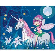 Zuty - Painting by Numbers - Little Fairy and Unicorn, 40X50 Cm, Canvas+Frame - Painting by Numbers