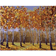 Zuty - Painting by Numbers - Autumn Birches, 40X50 Cm, Canvas+Frame - Painting by Numbers