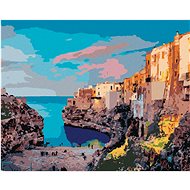 Zuty - Painting by Numbers - Spring Panorama of the City of Polignano, 40X50 Cm, Canvas+Frame - Painting by Numbers