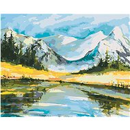 Zuty - Painting by Numbers - Snowy Mountains With Lake, 40X50 Cm, Canvas+Frame - Painting by Numbers
