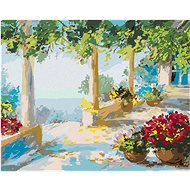 Zuty - Painting by Numbers - Terrace by the Sea, 40X50 Cm, Canvas+Frame - Painting by Numbers