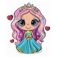 Zuty - Painting by Numbers - Girl Princess With Hearts, 40X50 Cm, Canvas+Frame - Painting by Numbers