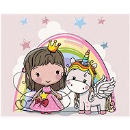 Zuty - Painting by Numbers - Princess and Unicorn, 40X50 Cm, Canvas+Frame - Painting by Numbers