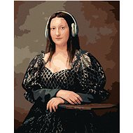 Zuty - Painting by Numbers - Mona Lisa With Headphones, 40X50 Cm, Canvas+Frame - Painting by Numbers
