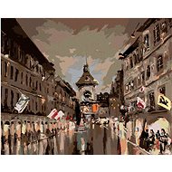 Zuty - Painting by Numbers - Kramgass Street In The Evening, 40X50 Cm, Canvas+Frame - Painting by Numbers