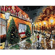 Zuty - Painting by Numbers - Night City And Shining Lamps, 40X50 Cm, Canvas+Frame - Painting by Numbers