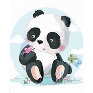 Zuty - Painting by Numbers - Panda With Butterfly, 40X50 Cm, Canvas+Frame - Painting by Numbers