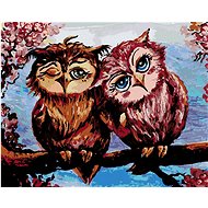 Zuty - Painting by Numbers - Owls on a Tree, 40X50 Cm, Canvas+Frame - Painting by Numbers