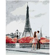 Zuty - Painting by Numbers - Young Couple and the Eiffel Tower, 40X50 Cm, Canvas+Frame - Painting by Numbers