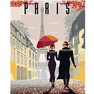 Zuty - Painting by Numbers - Couple With Umbrella And Eiffel Tower, 40X50 Cm, Canvas+Frame - Painting by Numbers