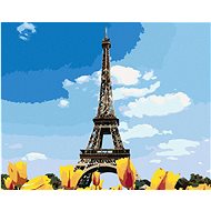 Zuty - Painting by Numbers - Eiffel Tower And Tulips, 40X50 Cm, Canvas+Frame - Painting by Numbers