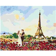 Zuty - Painting by Numbers - Eiffel Tower and Roses, 40X50 Cm, Canvas+Frame - Painting by Numbers