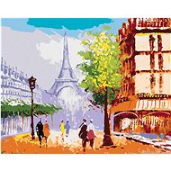 Zuty - Painting by Numbers - Eiffel Tower in Paris Street View, 40X50 Cm, Canvas+Frame - Painting by Numbers
